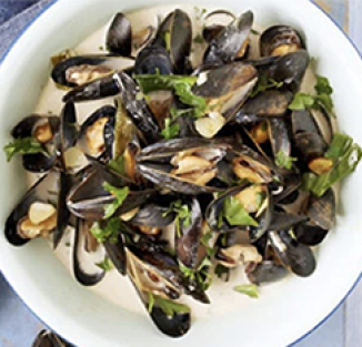 steamed mussels cider onion